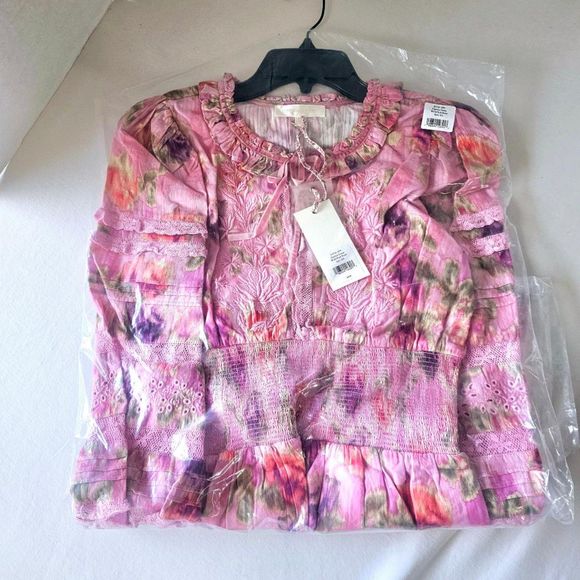 LoveShackFancy Clarkie Mini Dress Floral, Embroidery, Lace, Ruffle Size- XS- NWT - Picture 4 of 5